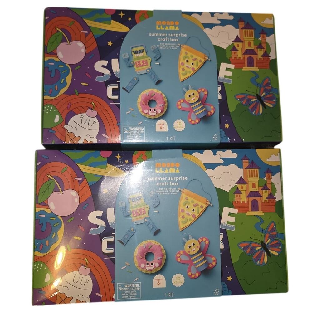 Mondo Llama Summer Surprise Craft Boxes Set of 2 Kids DIY Kit - New